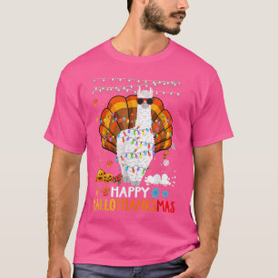 Camiseta Dia de Ação de Graças de Llama Happy Hallothanksma