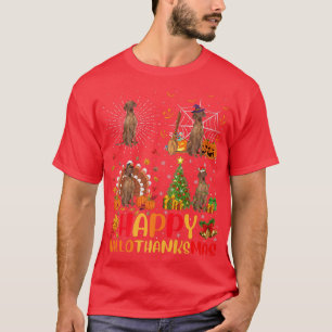 Camiseta Dia de Ação de Graças de Natal Vizsla Hallot