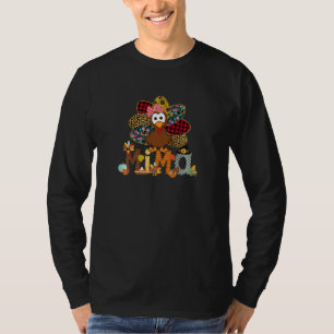 Camiseta Dia de Ação de Graças de Outono Feminino Peru Mima