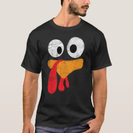 Camiseta Día de Ação de Graças Desenho Animado Cara de Peru