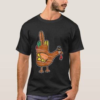 Camiseta Dia de Ação de Graças do Dedo Médio Turquia Crianç