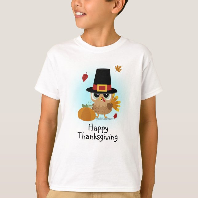 Camiseta Dia de Ação de Graças do Peru Fofo (Frente)
