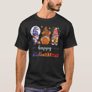 Camiseta Dia de Ação de Graças dos Gnomos Happy Hallothanks