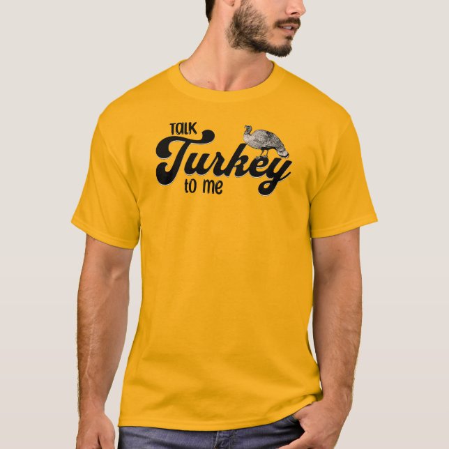 Camiseta Dia de Ação de Graças Fale de Peru comigo (Frente)