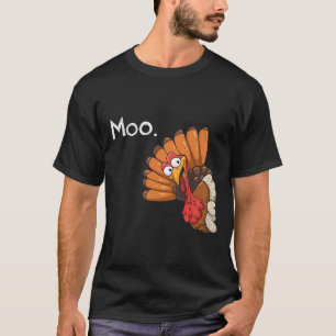 Camiseta Dia de Ação de Graças Funny Peru Moo Eu Sou Um Boi