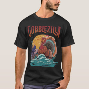 Camiseta Dia de Ação de Graças Gobblezilla Kaiju Monstro