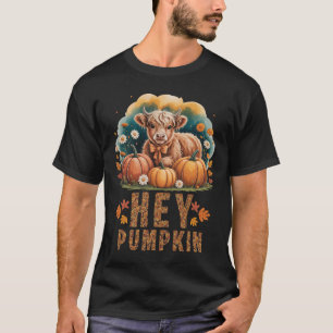 Camiseta Dia de Ação de Graças Hey Abóbora Flor Silvestre V