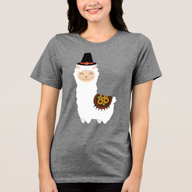 Camiseta Dia de Ação de Graças Llama (Frente)