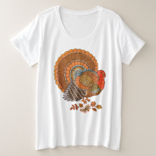 Camiseta Dia de Ação de Graças Male Turkey Baniu as Colunas