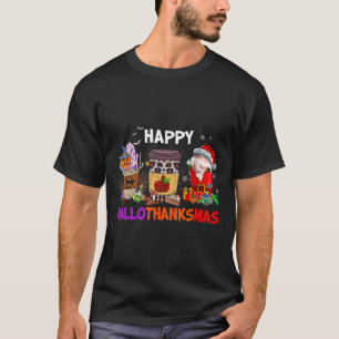 Camiseta Dia de Ação de Graças Natal Feliz Hallothanksmas C