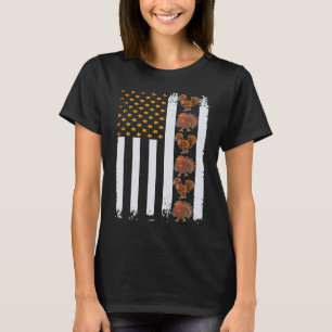 Camiseta Dia de Ação de Graças Natal Peru Bandeira American