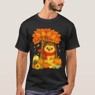 Camiseta Dia de Ação de Graças Outono Outono Ouriço Folha Q