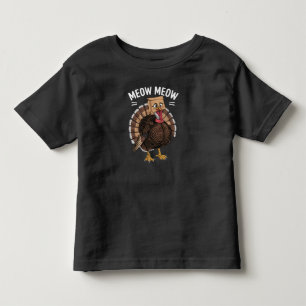 Camiseta Dia de Ação de Graças Peru Engraçado Gato Miau Out
