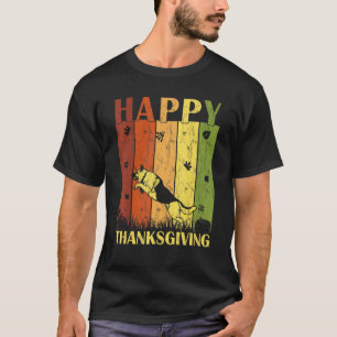 Camiseta Dia de Ação de Graças Retro Cão Pastor Alemão Ação