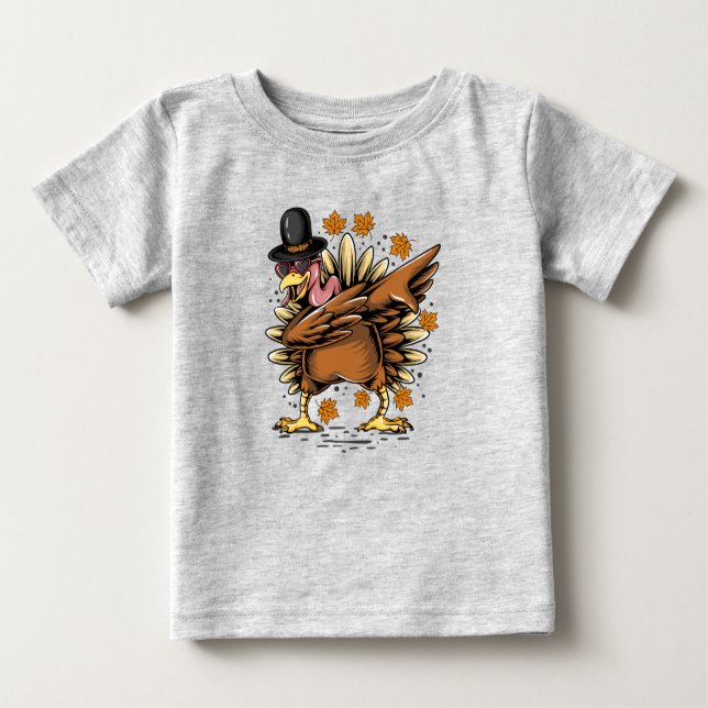 Camiseta Dia de Ação de Graças Turquia Dançando Estilo (Frente)