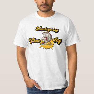 Camiseta Dia de Ação de Graças Vibes Turquia Festa Festiva 