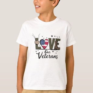 Camiseta Dia de Amar Nossos Veteranos Orgulhoso Dia do Vete