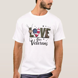 Camiseta Dia de Amar Nossos Veteranos Orgulhoso Dia do Vete