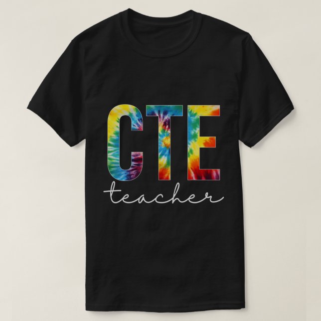 Camiseta Dia de Apreciação do Tie Dye do Professor CTE Olá  (Frente do Design)