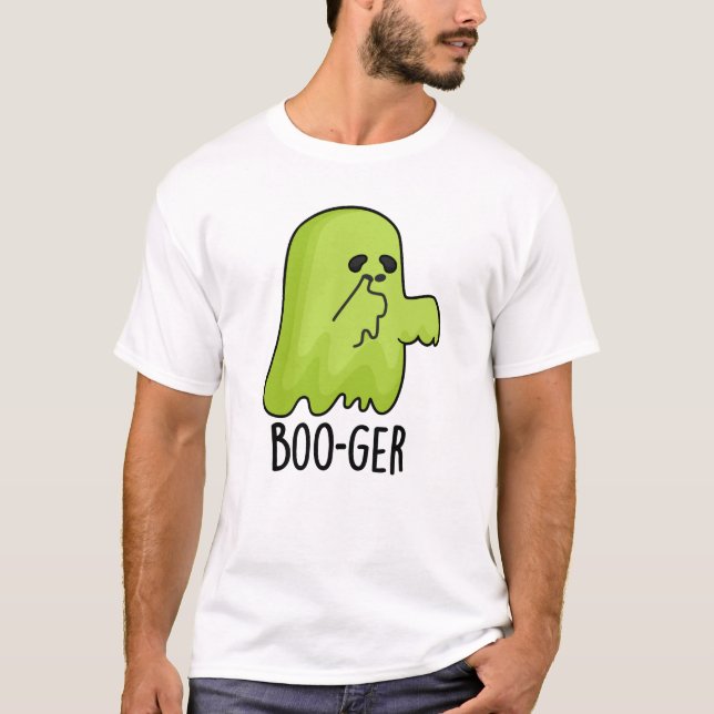 Camiseta Dia de as Bruxas engraçado Boo-ger Booger Ghost Pu (Frente)
