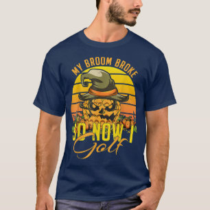 Camiseta Dia de as Bruxas engraçado Bruxa Minha Vassoura Qu