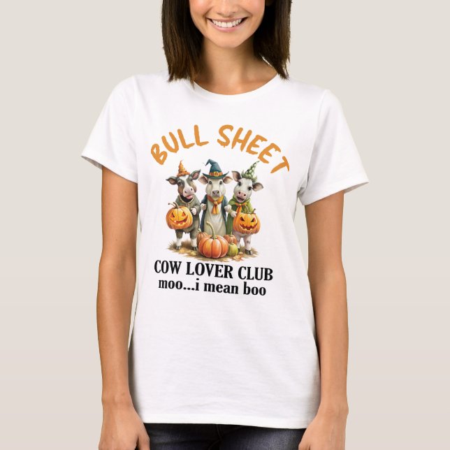 Camiseta Dia de as Bruxas engraçado Bull Sheet (Frente)