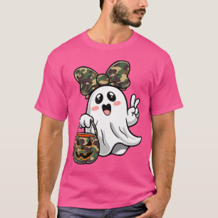 Camiseta Dia de as Bruxas engraçado Camouflage Camo Ghost H