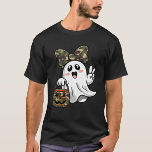 Camiseta Dia de as Bruxas engraçado Camouflage Camo Ghost H