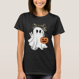 Camiseta Dia de as Bruxas engraçado Camouflage Camo Ghost H