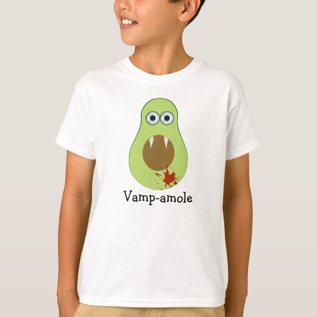 Camiseta Dia de as Bruxas engraçado Cartoon Vampire Avocado (Frente)