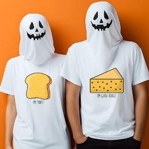 Camiseta Dia de as Bruxas engraçado cheesy, estou com casai
