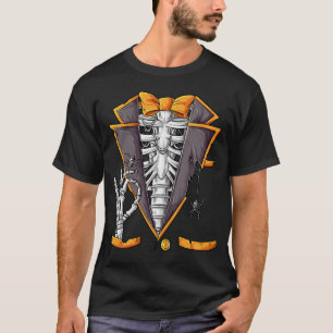 Camiseta Dia de as Bruxas engraçado da gaiola do Skeleton T