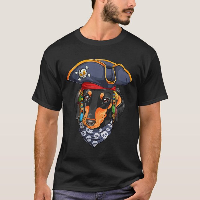 Camiseta Dia de as Bruxas engraçado Dachshund Costume Scary (Frente)