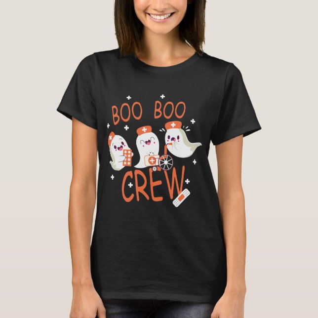 Camiseta Dia de as Bruxas engraçado de Boo Boo Boo Shirt Ha (Frente)