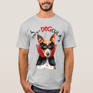 Camiseta Dia de as Bruxas engraçado de Cachorro Basenji Vam