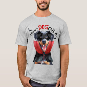 Camiseta Dia de as Bruxas engraçado de Cachorro de Beaucero