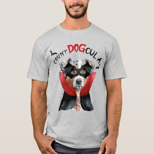 Camiseta Dia de as Bruxas engraçado de Cachorro-Vampiro Aus
