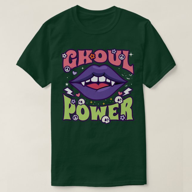 Camiseta Dia de as Bruxas engraçado De Energia Ghoul Vibes  (Frente do Design)