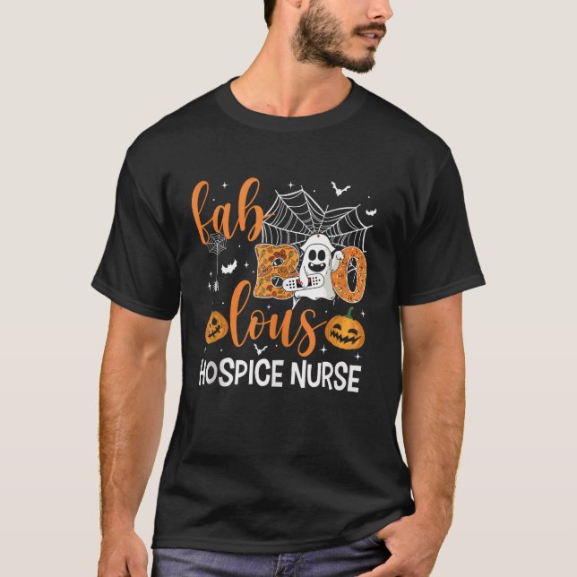 Camiseta Dia de as Bruxas engraçado de Enfermeira Boo Ghost (Frente)
