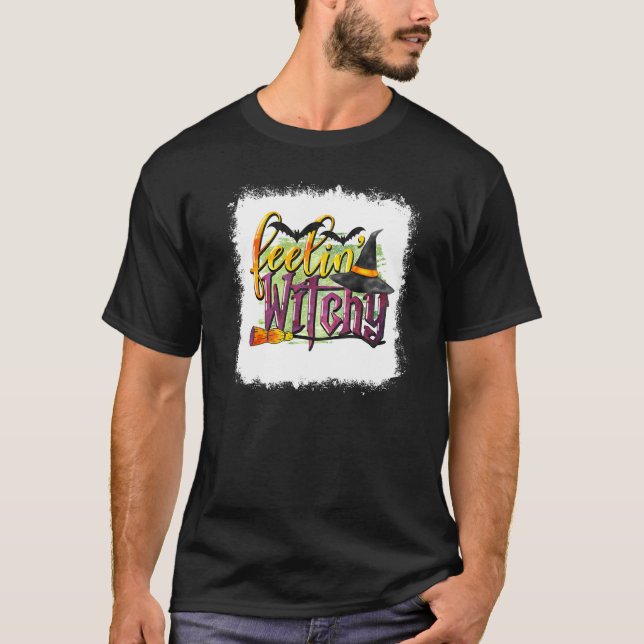 Camiseta Dia de as Bruxas engraçado de Hat da Bruxa de Feel (Frente)