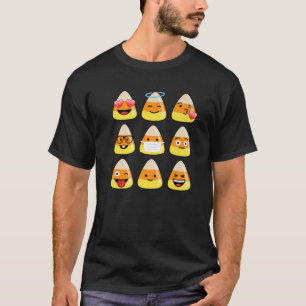 Camiseta Dia de as Bruxas engraçado de ícones de milho do
