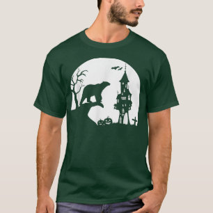 Camiseta Dia de as Bruxas engraçado de Lua de Silhuette de 
