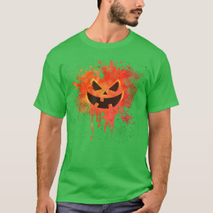 Camiseta Dia de as Bruxas engraçado De Pumpkin Espelhado