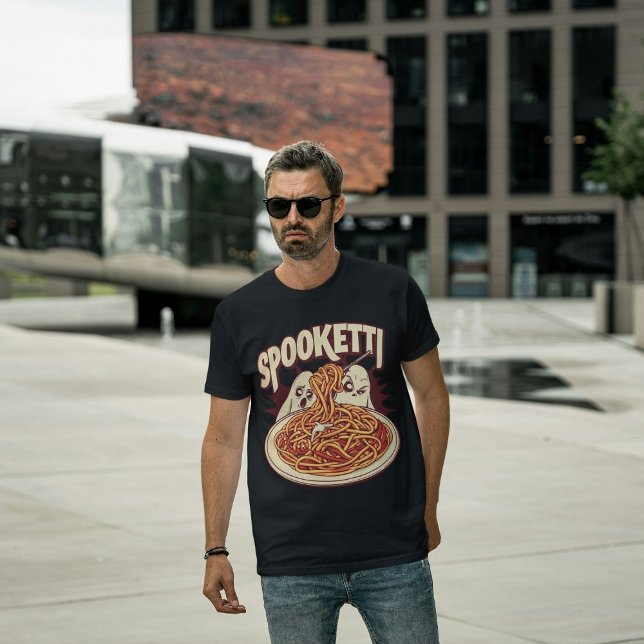 Camiseta Dia de as Bruxas engraçado de Spooketti Comida Pun (Criador carregado)