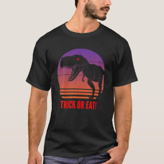Camiseta Dia de as Bruxas engraçado Dinossauro T Rex Trick