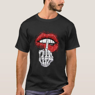 Camiseta Dia de as Bruxas engraçado Do Dedo Médio Do Esqu