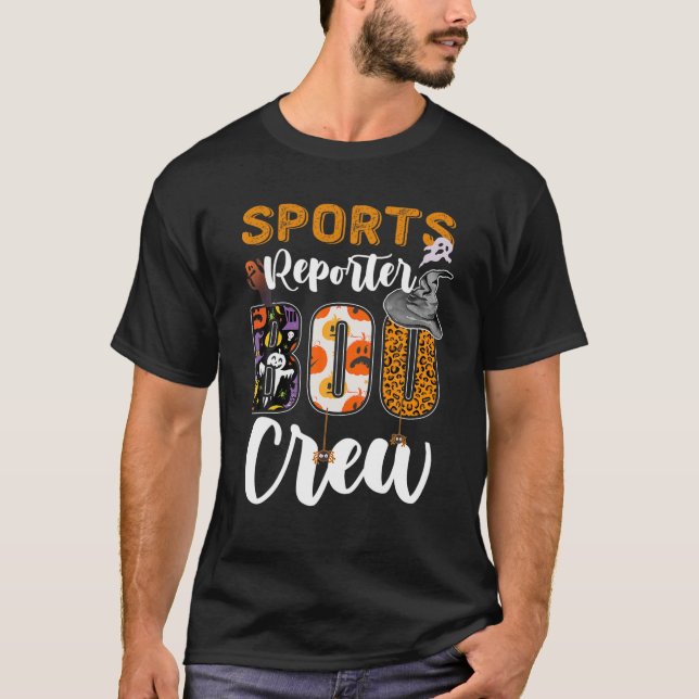 Camiseta Dia de as Bruxas engraçado do desportista Boo Crew (Frente)