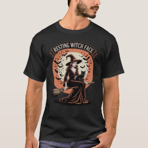 Camiseta Dia de as Bruxas engraçado do Rosto da Bruxa em De