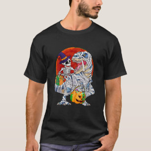 Camiseta Dia de as Bruxas engraçado Esqueleto Andando Mummy