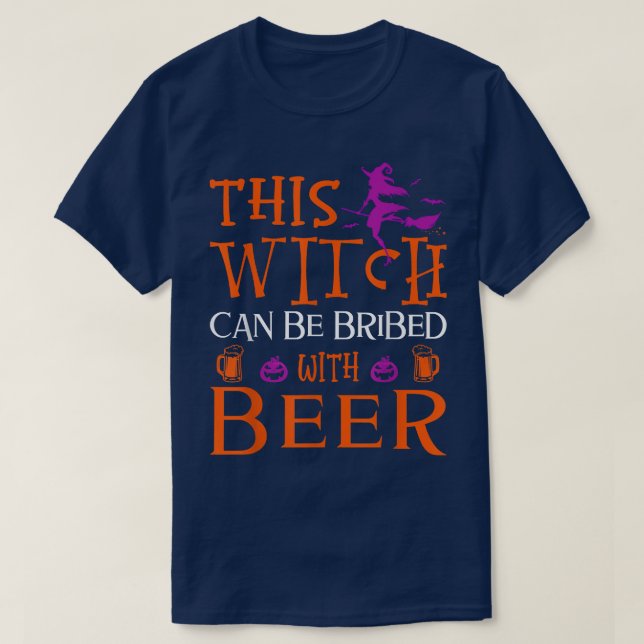 Camiseta Dia de as Bruxas engraçado Esta Bruxa Pode Ser Sub (Frente do Design)